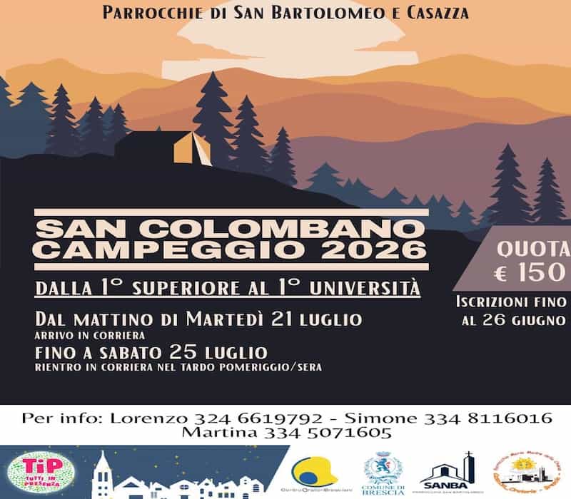 San Colombano campeggio 2026 - Superiori e Università